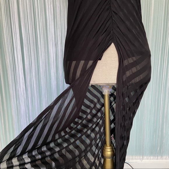 Bebe Sheer Striped Maxi Skirt NWT - Picture 2 of 16